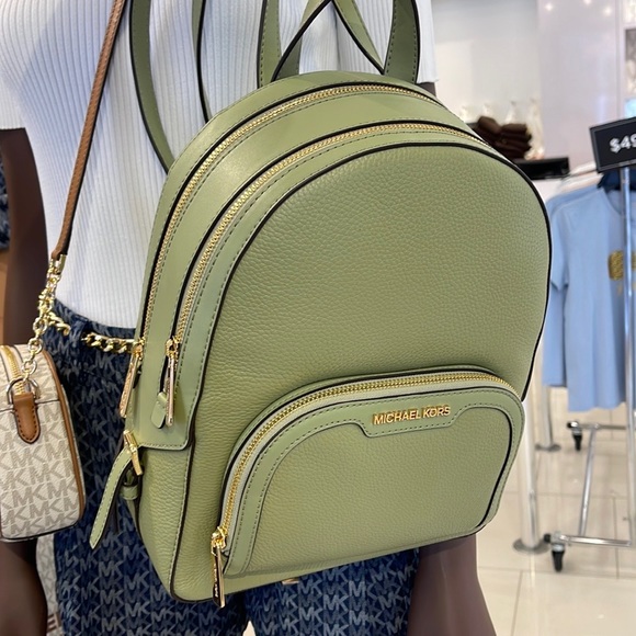 Michael Kors Jaycee Medium Logo Backpack 
Light Sage - Picture 3 of 16